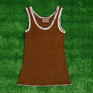 Lace Trim Ribbed 90s Cami